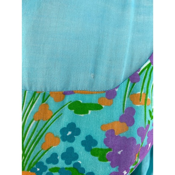 Vtg 60s MOD Maxi Dress XS/S Chiffon Flower Power Psychedelic Hippie‎ Gown Floral - Picture 11 of 13